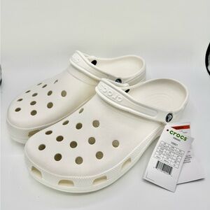 CROCS Classic White Waterproof Slip On Clogs- Mens 11